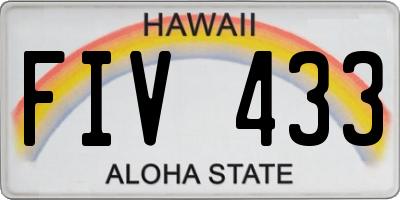 HI license plate FIV433