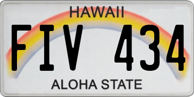 HI license plate FIV434