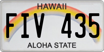 HI license plate FIV435