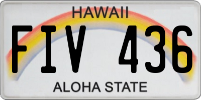 HI license plate FIV436