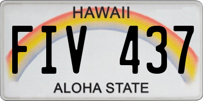HI license plate FIV437