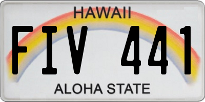 HI license plate FIV441