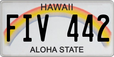 HI license plate FIV442