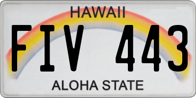 HI license plate FIV443