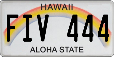 HI license plate FIV444