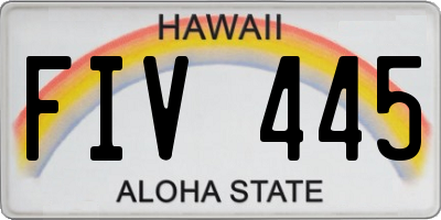 HI license plate FIV445