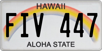HI license plate FIV447