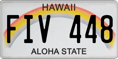 HI license plate FIV448