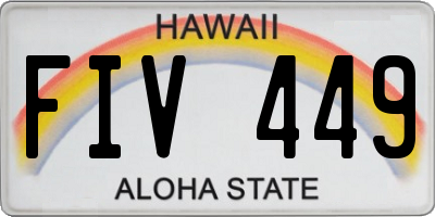 HI license plate FIV449