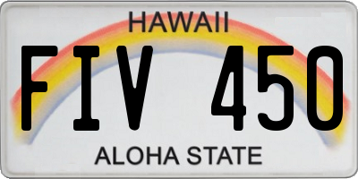HI license plate FIV450