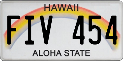 HI license plate FIV454