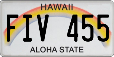 HI license plate FIV455