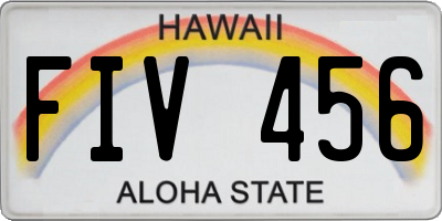 HI license plate FIV456