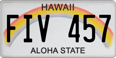 HI license plate FIV457
