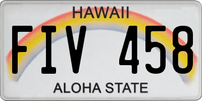 HI license plate FIV458