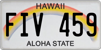 HI license plate FIV459