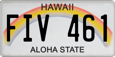 HI license plate FIV461