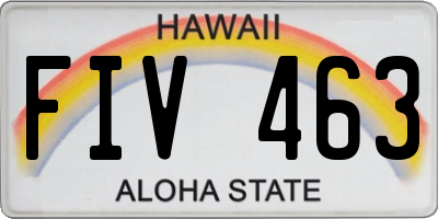 HI license plate FIV463