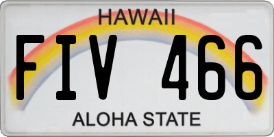 HI license plate FIV466