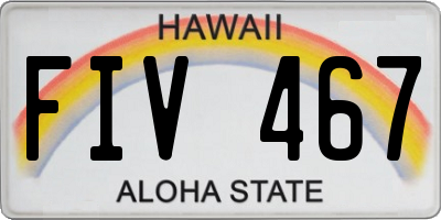 HI license plate FIV467