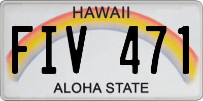 HI license plate FIV471