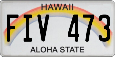 HI license plate FIV473