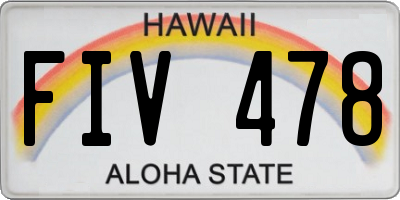 HI license plate FIV478