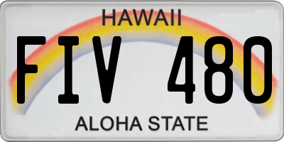 HI license plate FIV480