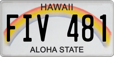 HI license plate FIV481