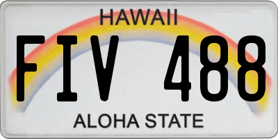 HI license plate FIV488