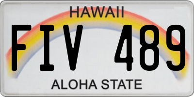 HI license plate FIV489