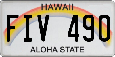HI license plate FIV490