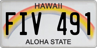 HI license plate FIV491