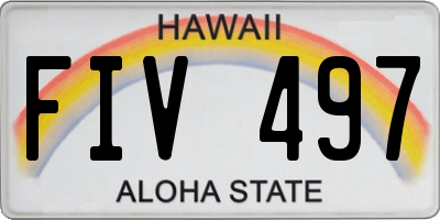 HI license plate FIV497