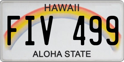 HI license plate FIV499