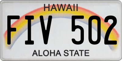 HI license plate FIV502