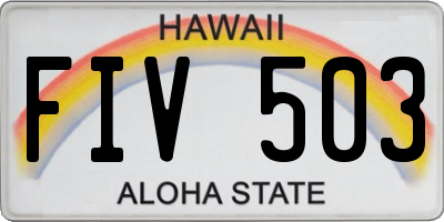 HI license plate FIV503