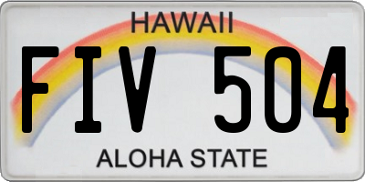 HI license plate FIV504