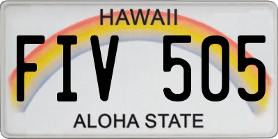 HI license plate FIV505