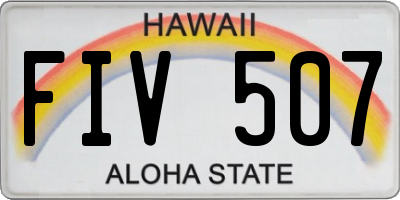 HI license plate FIV507