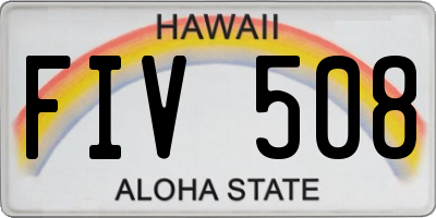 HI license plate FIV508