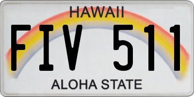HI license plate FIV511