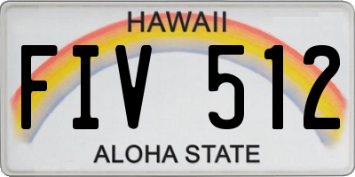 HI license plate FIV512