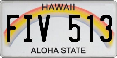 HI license plate FIV513