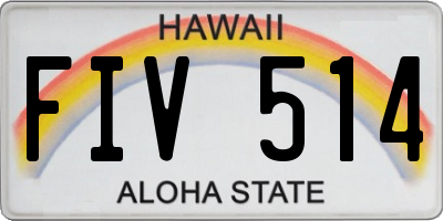 HI license plate FIV514