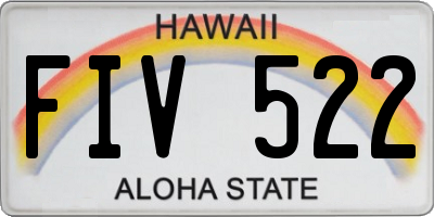 HI license plate FIV522