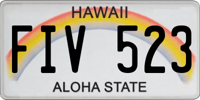 HI license plate FIV523