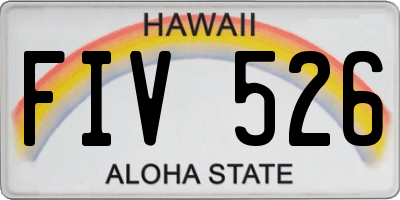 HI license plate FIV526