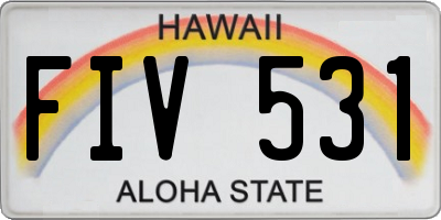 HI license plate FIV531