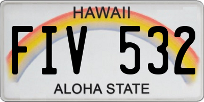 HI license plate FIV532
